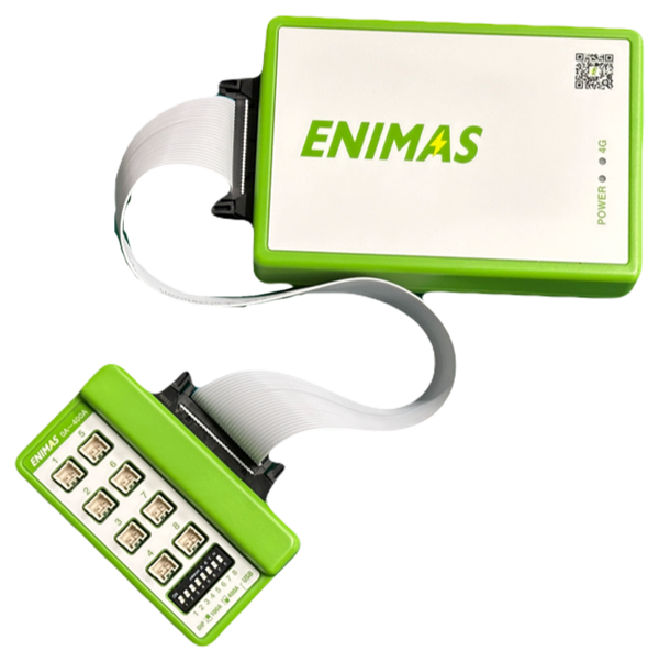 ENIMAS-TWIN 本体とCTセンサーの一式。